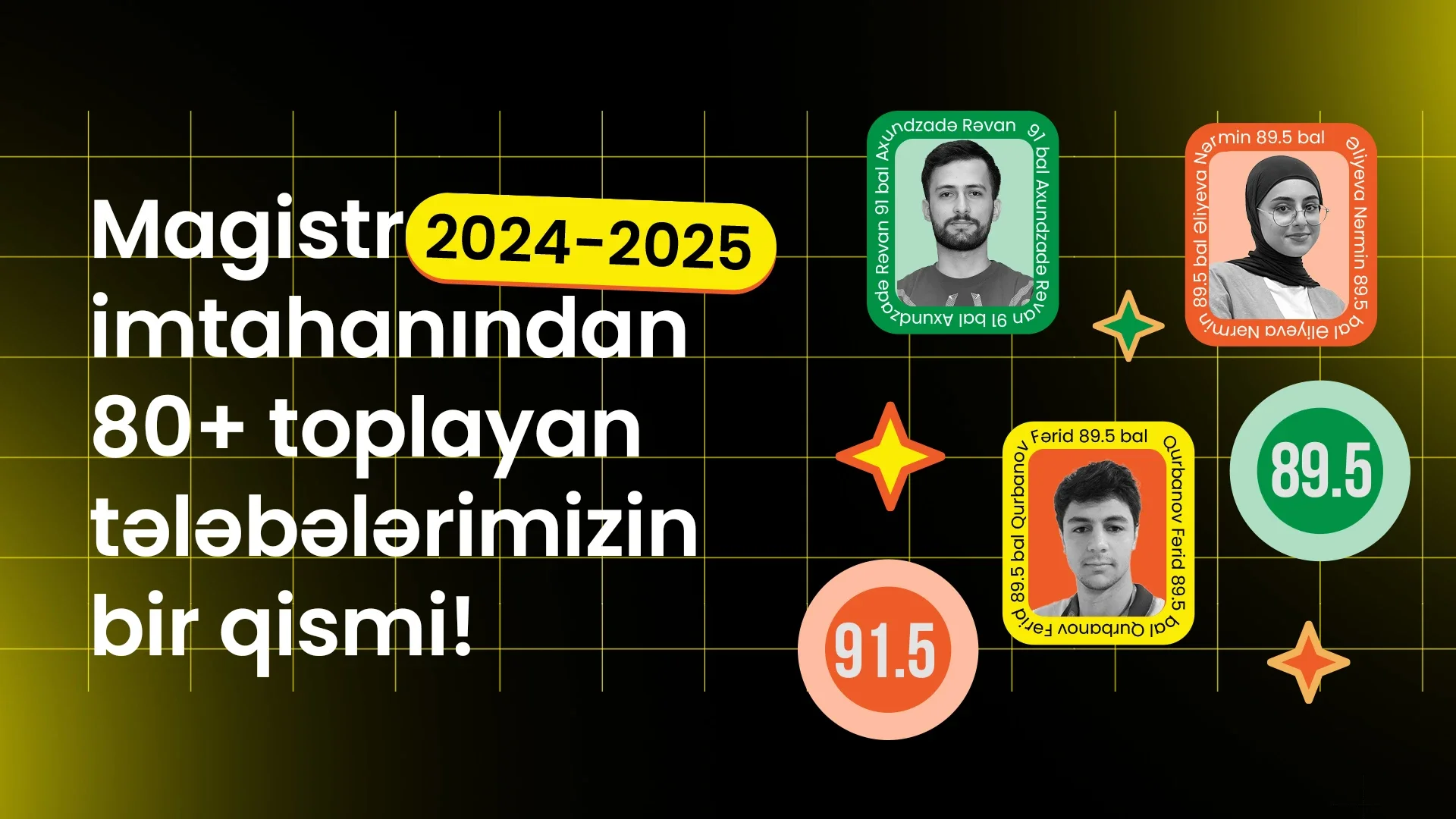 2025-ci ilde magistratura imtahanindan 80+ BAL toplayan telebelerimizin siyahisi