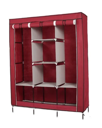 Portativ skaf, metal/parca, qirmizi, 130x45x175 sm